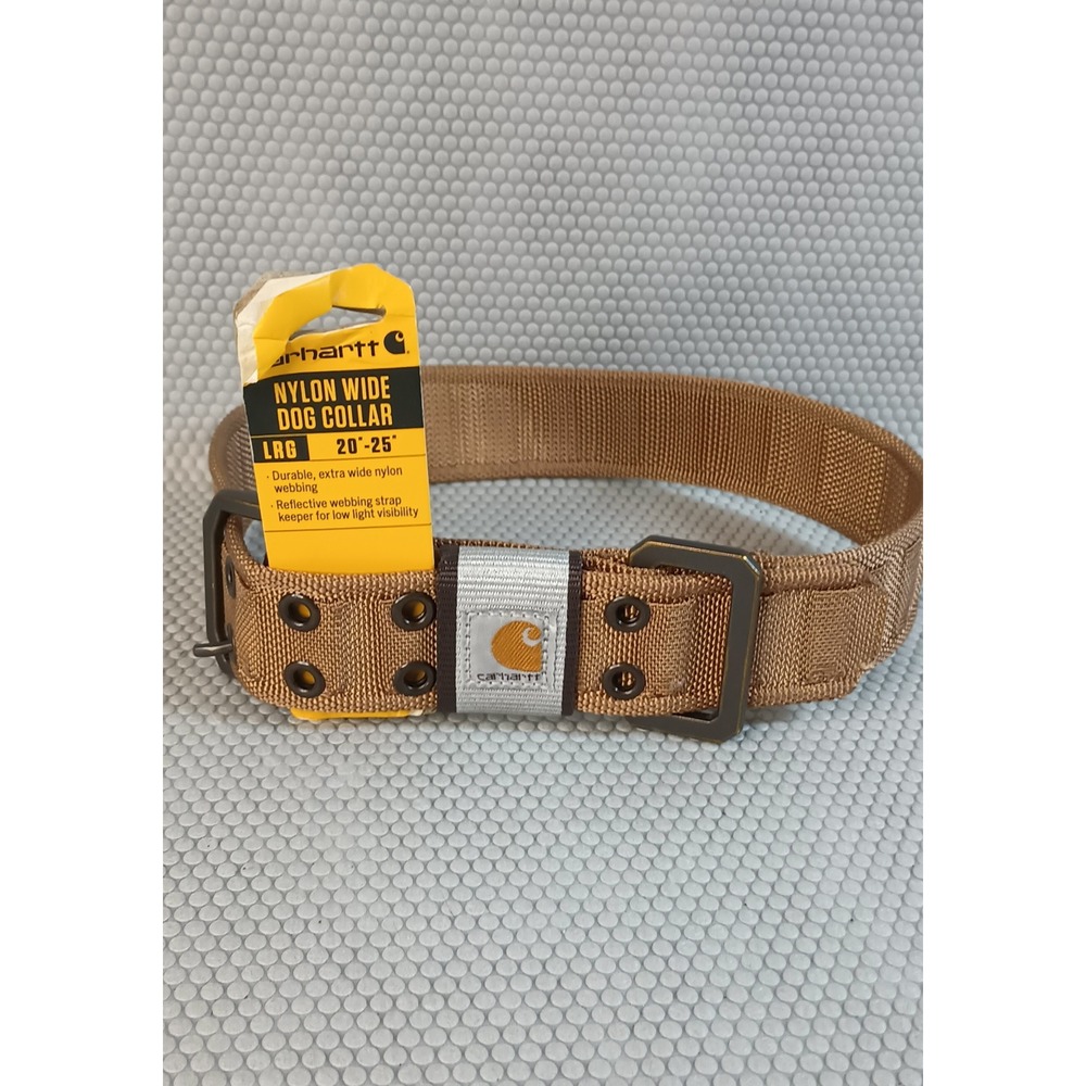 Carhartt Nylon Wide Dog Collar Large 20-25 Inch Brown Reflective P000342201